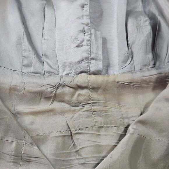 Nanette Lepore Womans Silver Linen Midi Dress 2 Quiet Luxury Minimalist Boho Chi - Picture 11 of 14